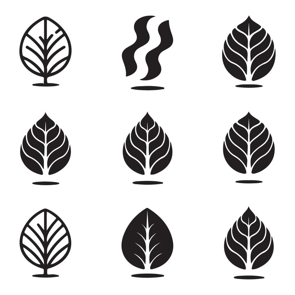 Silhouette Leaf icon Logo in Modern Style Unique Shape vector