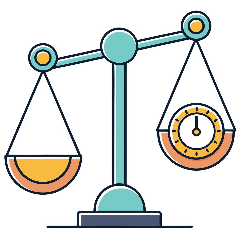 Balancing Time and Resources A Visual Representation of Time Management and Resource Allocation vector