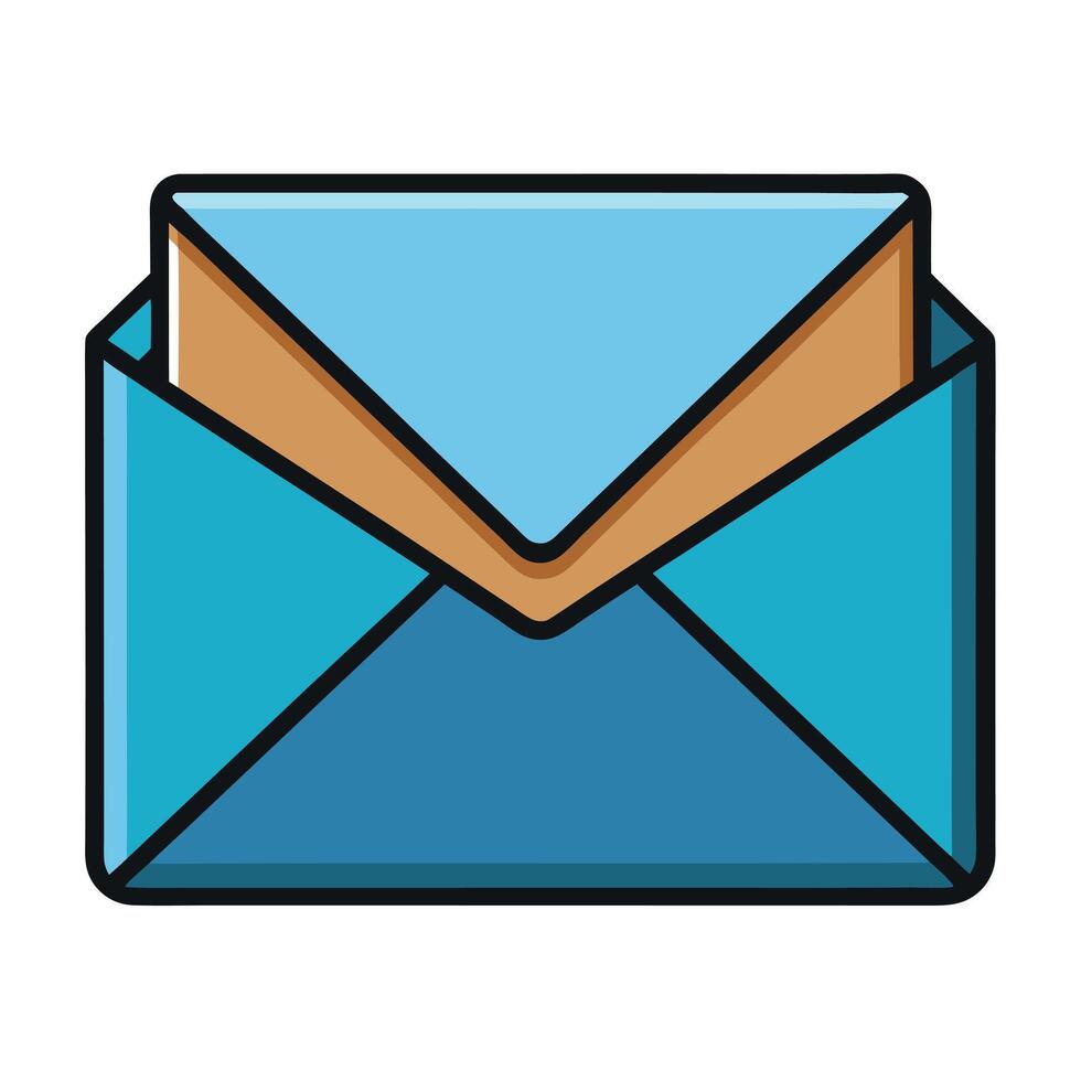 A Simple Illustration of an Open Envelope with a Letter Inside for Communication and Messaging vector