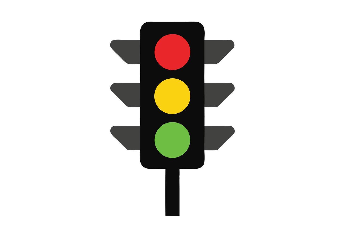 Traffic Light Signals Icon with Red, Yellow, Green Color Isolated On White vector