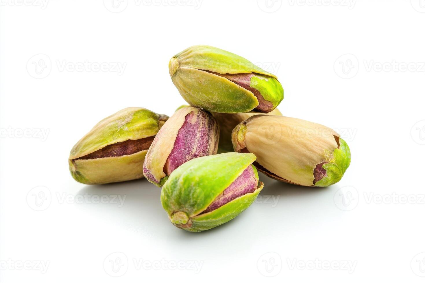 peeled pistachio isolated on white background photo