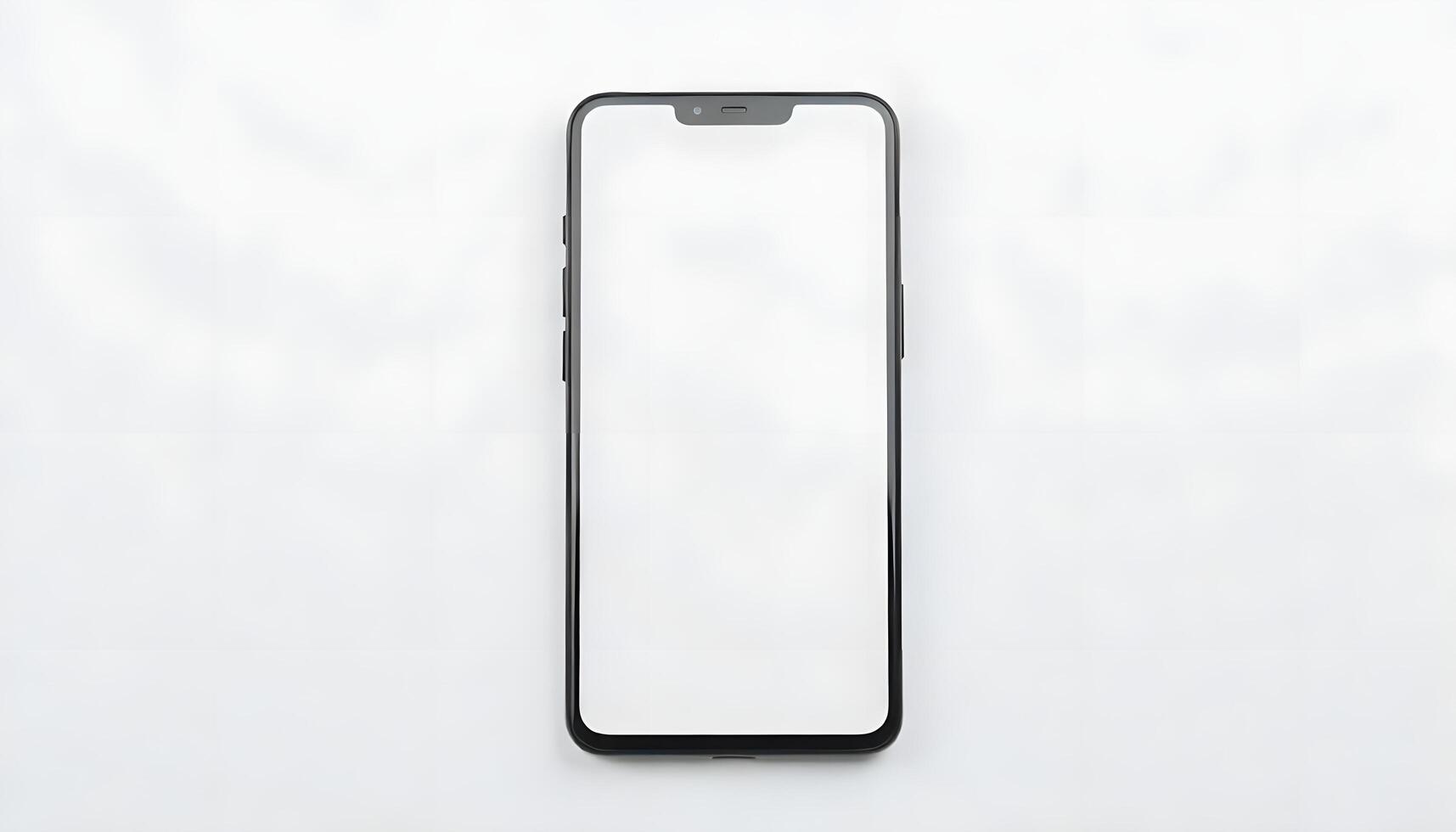 Smartphone with a blank screen for your visual brand mockup on white background photo