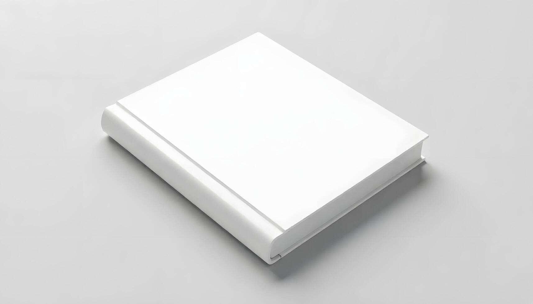 Blank white book cover for your visual brand mockup on a gray background photo