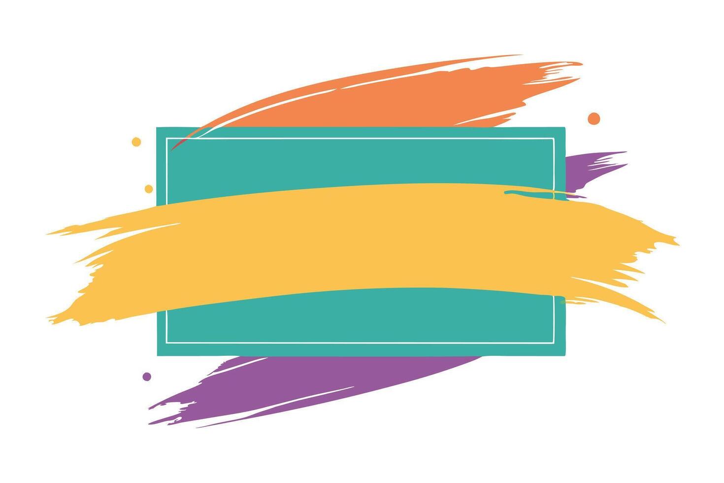 Abstract with Colorful Brush Strokes on White Background, Geometric Shape vector