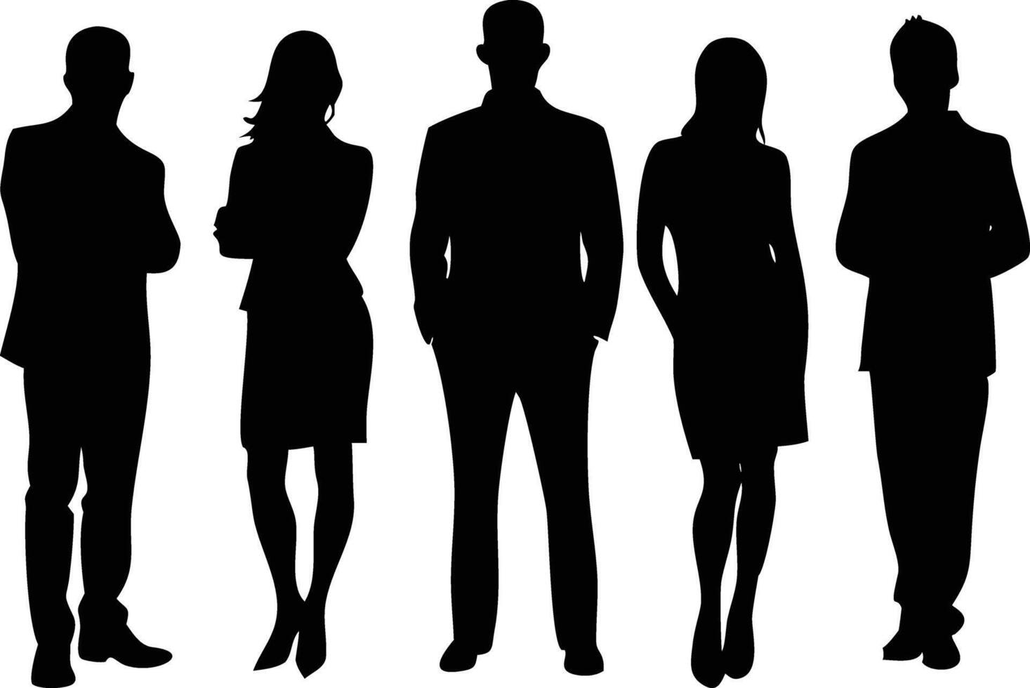 Group of Business People Silhouette Against White Background, Business Team vector