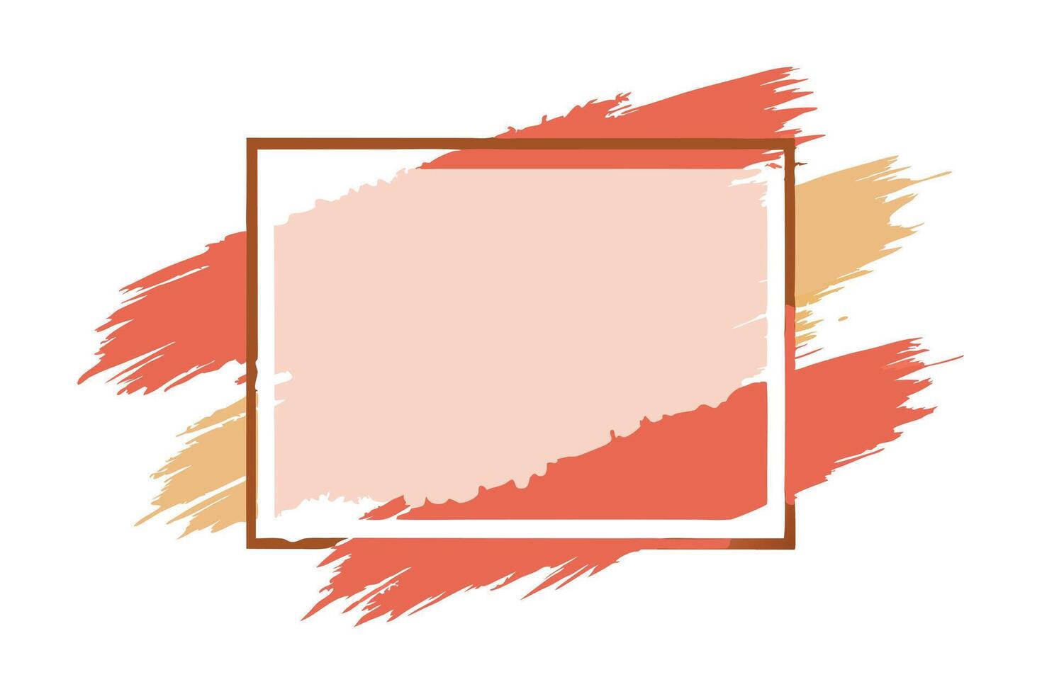 Grunge with Brush Strokes in Orange, Brown, and Cream on White vector