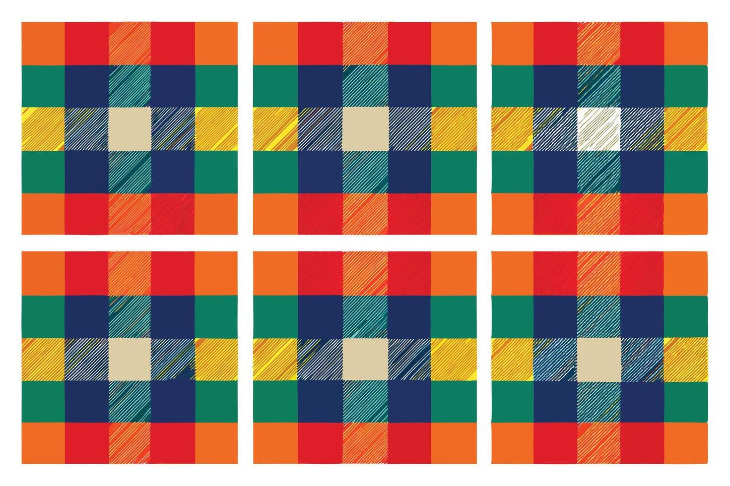 Colorful Plaid Squares Texture, Seamless Tartan Pattern, Red, Blue, Green, and Yellow vector