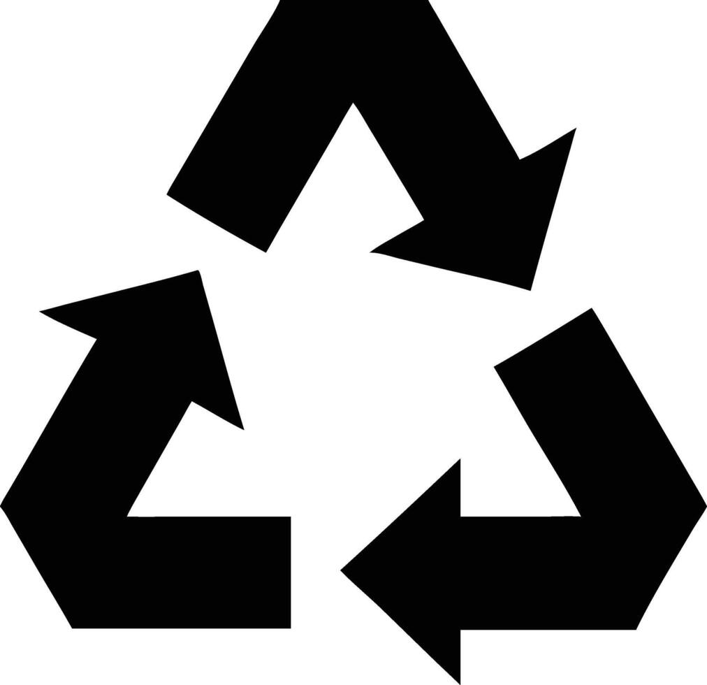 Recycling Arrow Symbol, Solid Black Arrows, White Background, EcoFriendly Concept vector