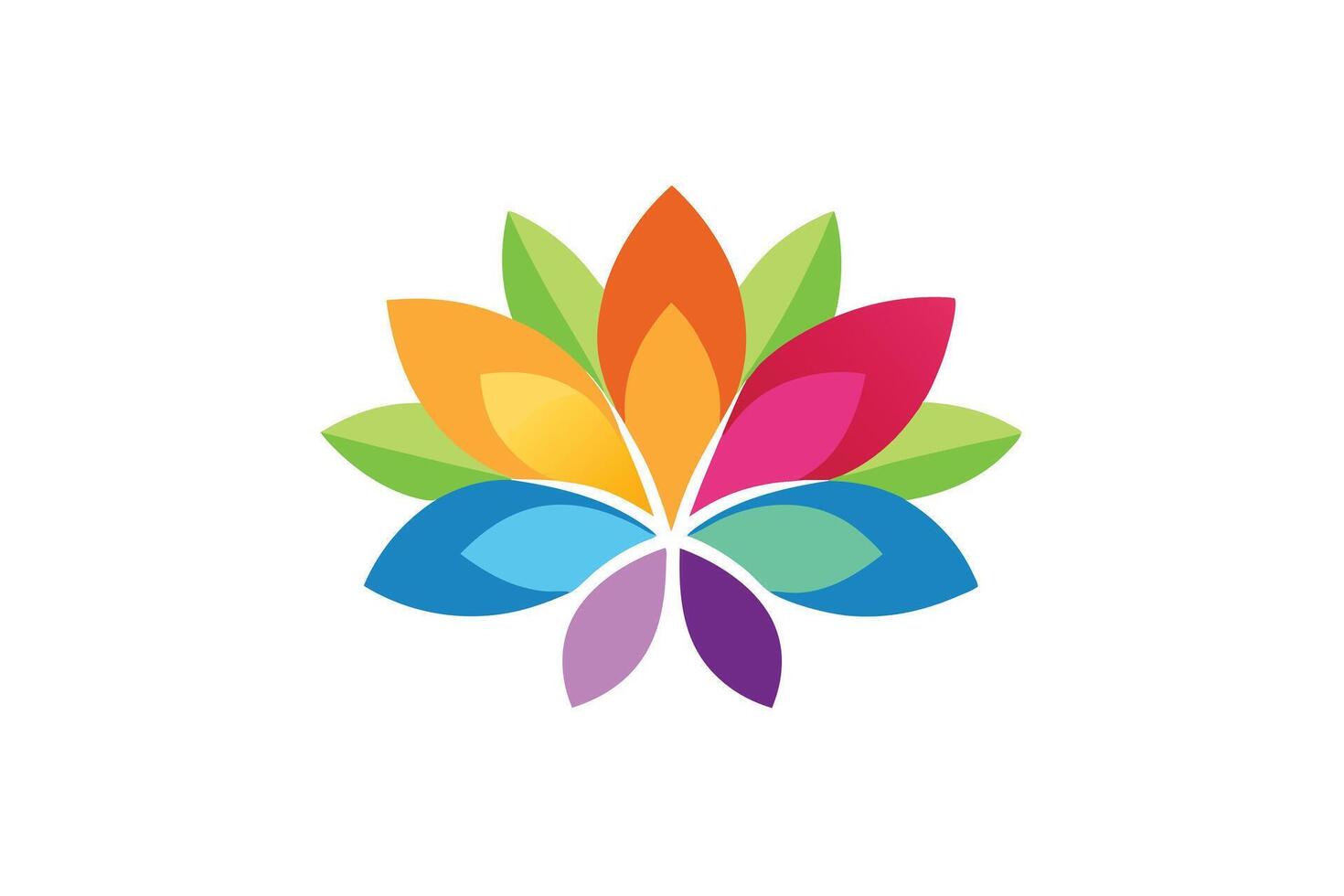 Colorful Petals Bloom in Abstract Design, Nature Inspired Art on White Background vector