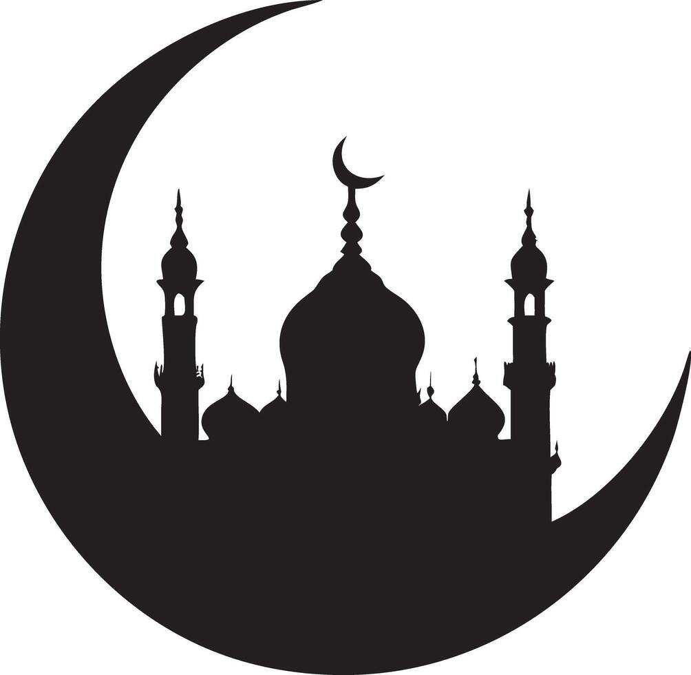 Islamic mosque silhouette vector