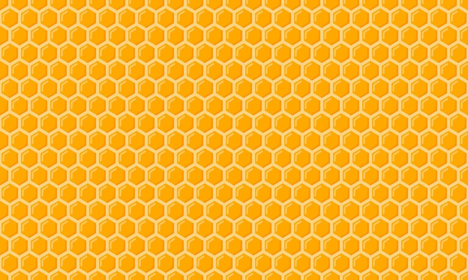 Honeycomb with bee honey seamless pattern. Hexagon grid cells background. Apiary collection. Beeswax. illustration isolated vector