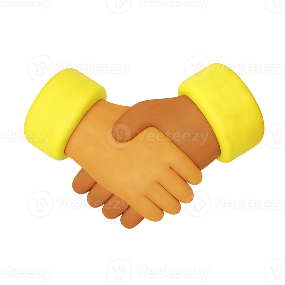 Claymorphism handshake icon symbolizing partnership png
