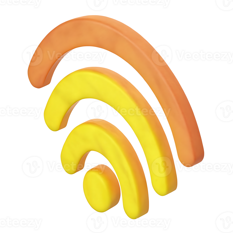 3D Wi-Fi waves with isometric layers png