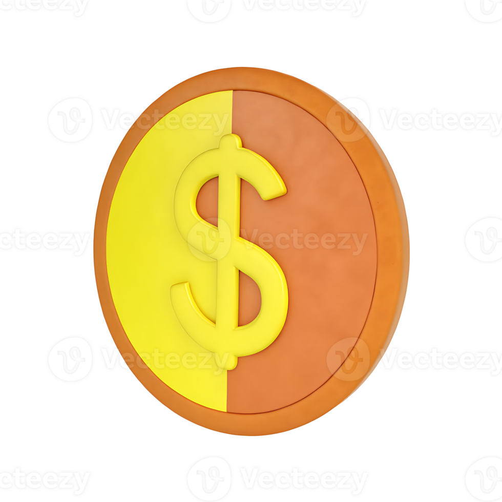 Claymorphism design dollar sign inside a circle png