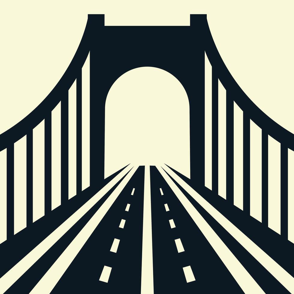 a black and white illustration of a bridge vector