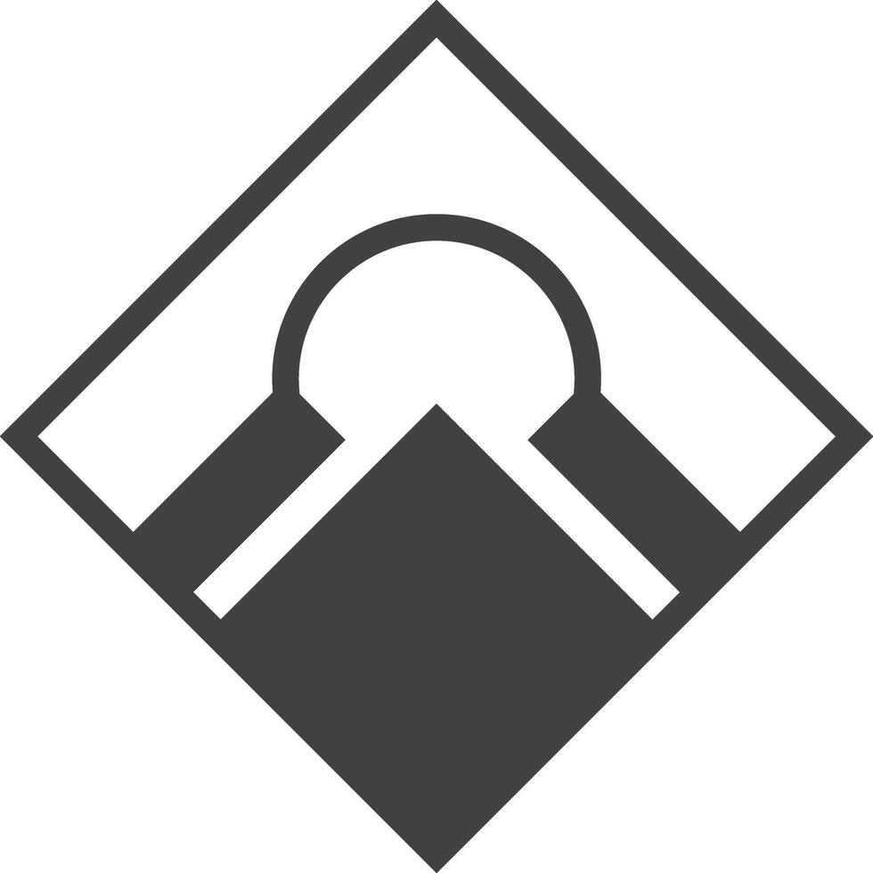 a mountain with a triangle in the middle vector