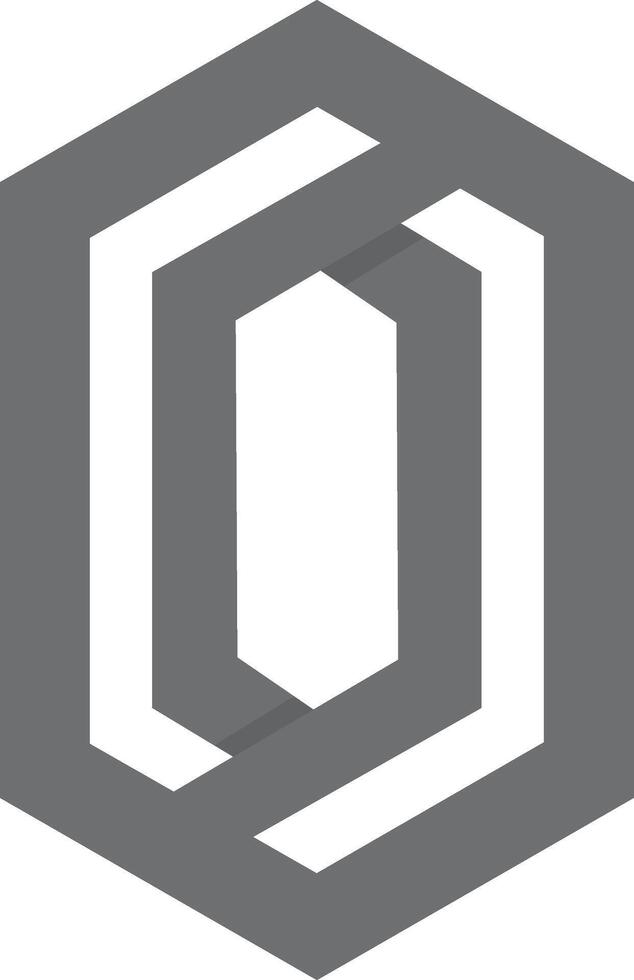 Geometric Gray Hexagonal Logo Design vector