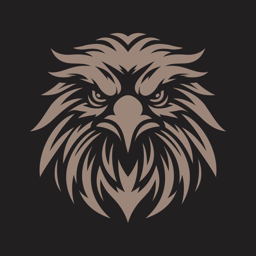 an eagle head on a black background vector