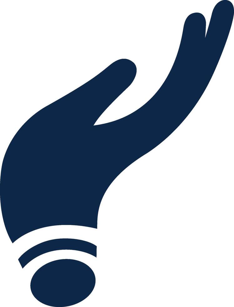 a hand with a ball in it, with a white background vector