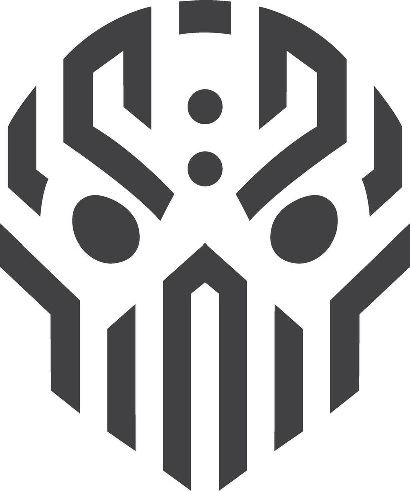 Geometric Skull Mask Design vector