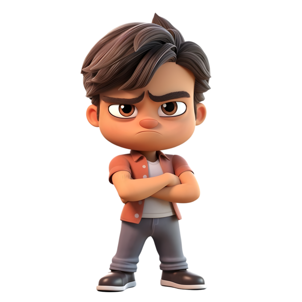 Frustrated cartoon boy digital scene character design playful environment close-up view seamless patterm concept png
