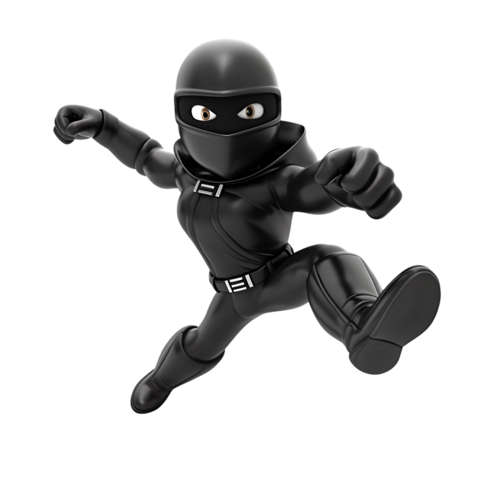 Ninja action sequence urban setting cartoon style dynamic environment low angle of movement png