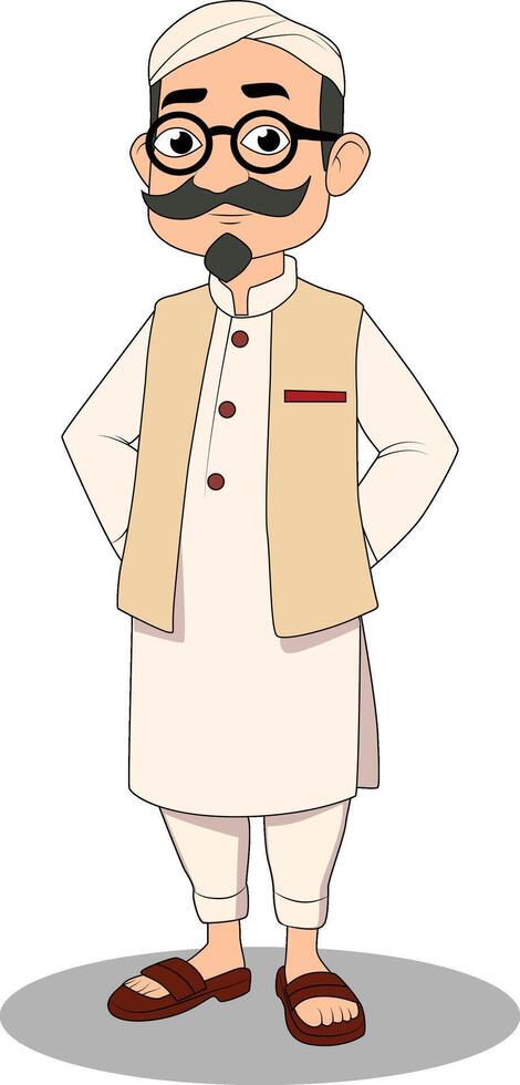 Indian Village Potter Cartoon Character Design vector