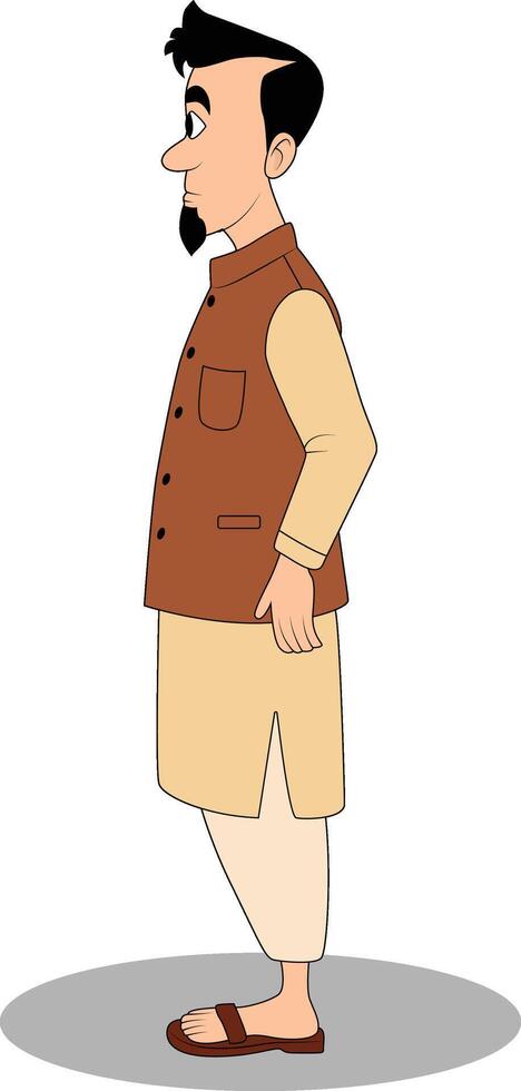Indian Village Cartoon Character Design vector
