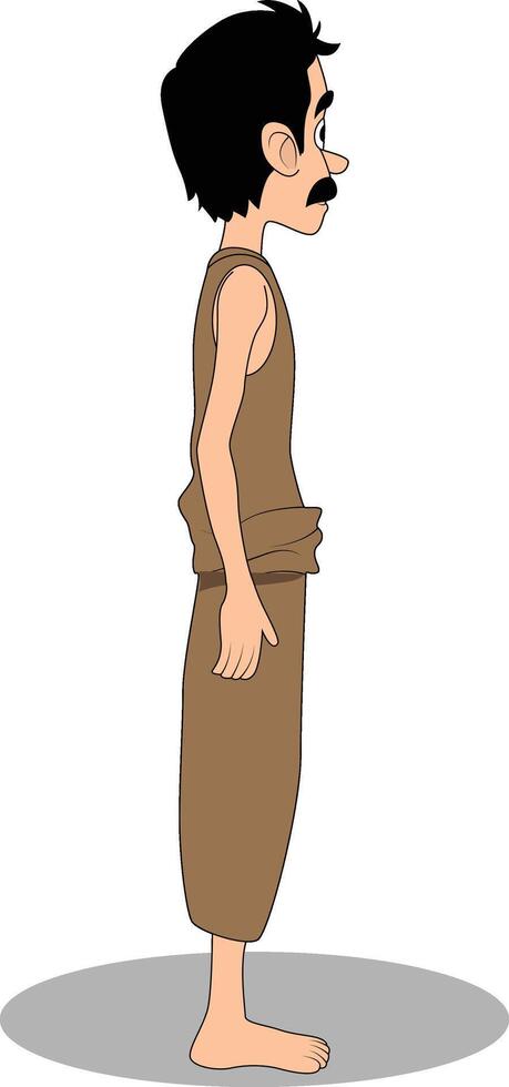 Indian Village Elder Cartoon Character Design vector