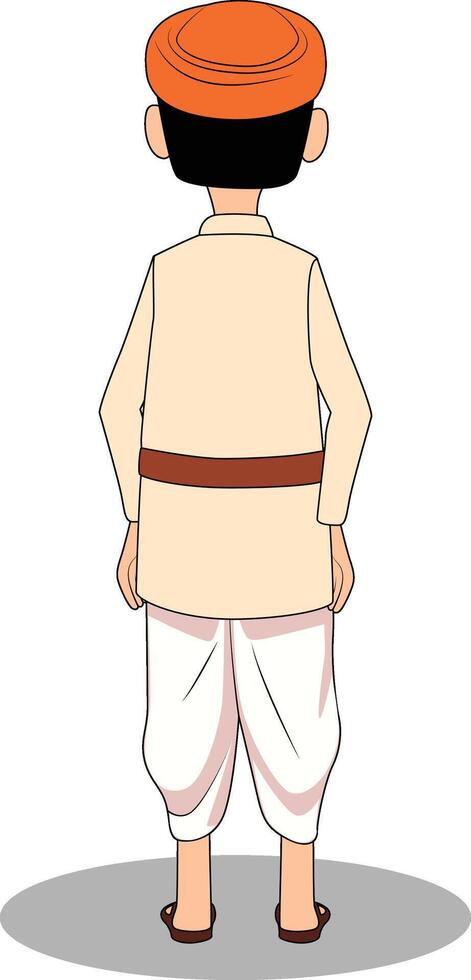 a Indian Village men Cartoon Character Design vector