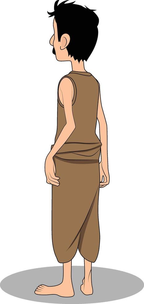 Young Indian Village Boy Cartoon Character Design vector