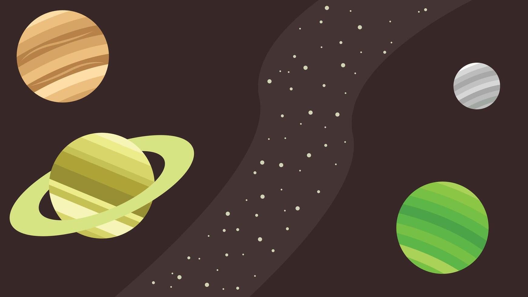 an illustration of planets and stars in brown backgroud vector