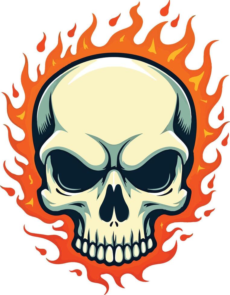 Skull with fire vector