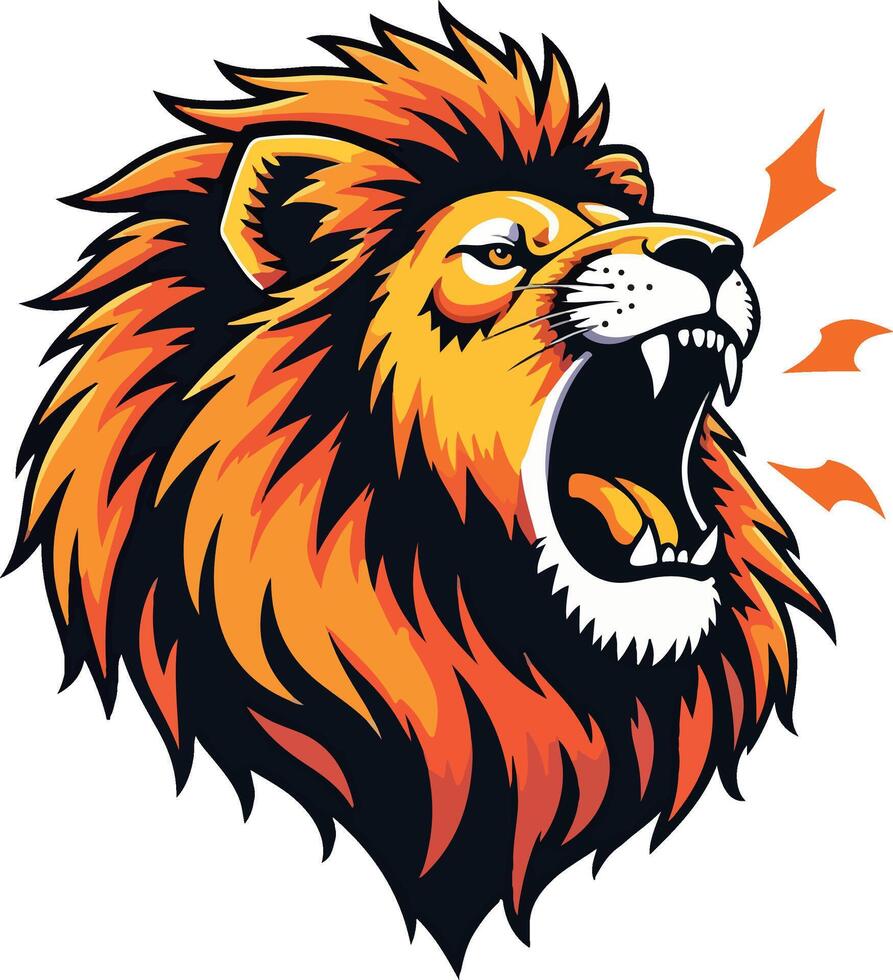 Lion head illustration vector