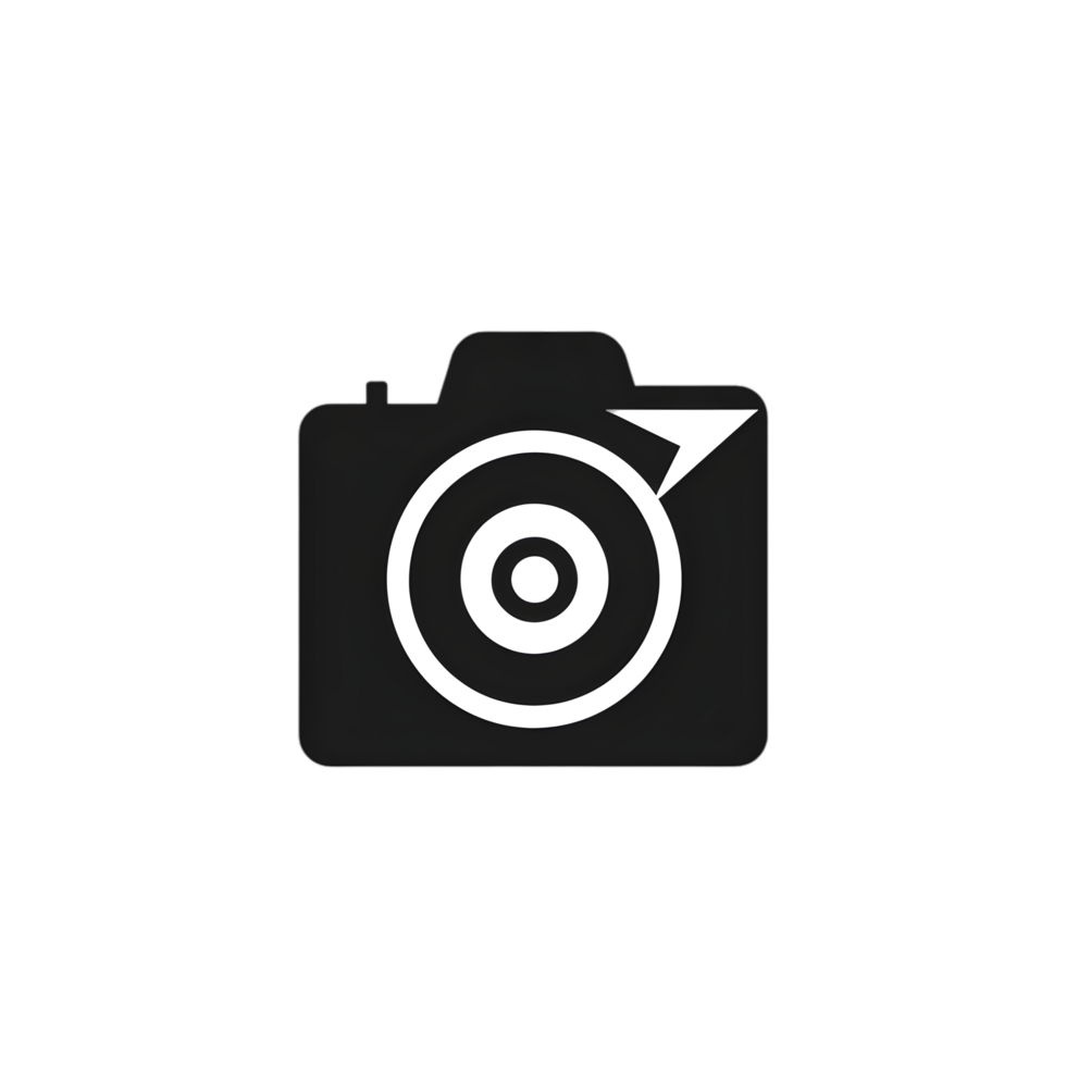Dynamic camera icon with flash illustration graphic design minimalist style isolated view visual concept png