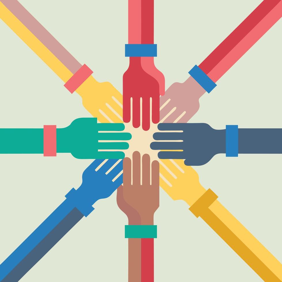 Diverse Hands Showing Various Gestures of Power Unity and Peace vector