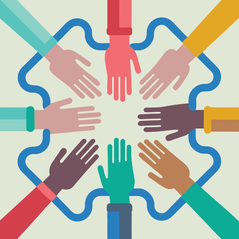 Diverse Hands Raised in Unity Showing Strength and Solidarity a Powerful Symbol of Resistance and Equality vector