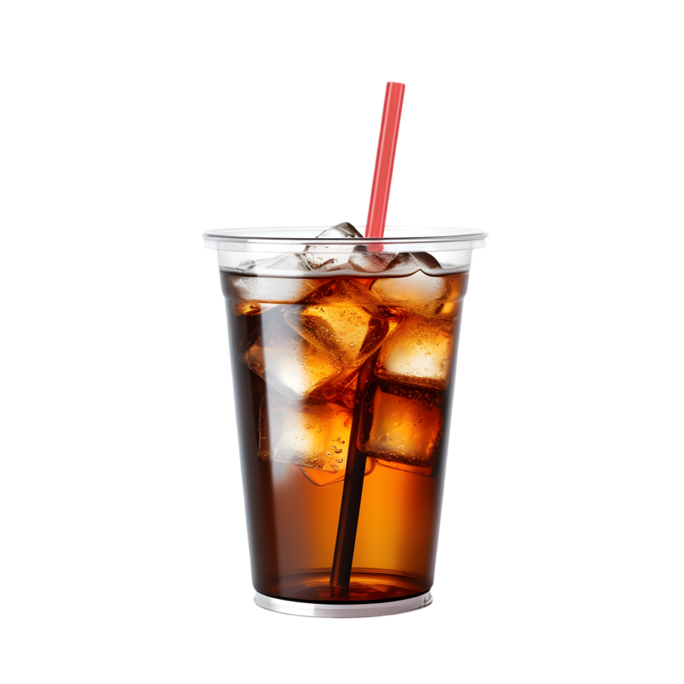 Refreshing soda cup with straw beverage photography studio setting close-up view beverage concept png