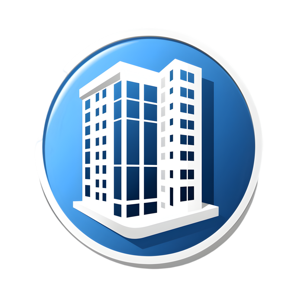 Modern office building icon design digital art urban environment graphic perspective contemporary concept for marketing png