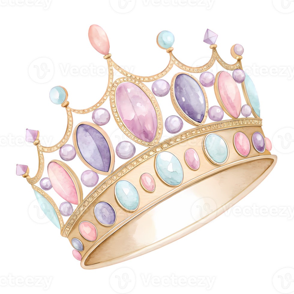 A crown with colorful stones on it png