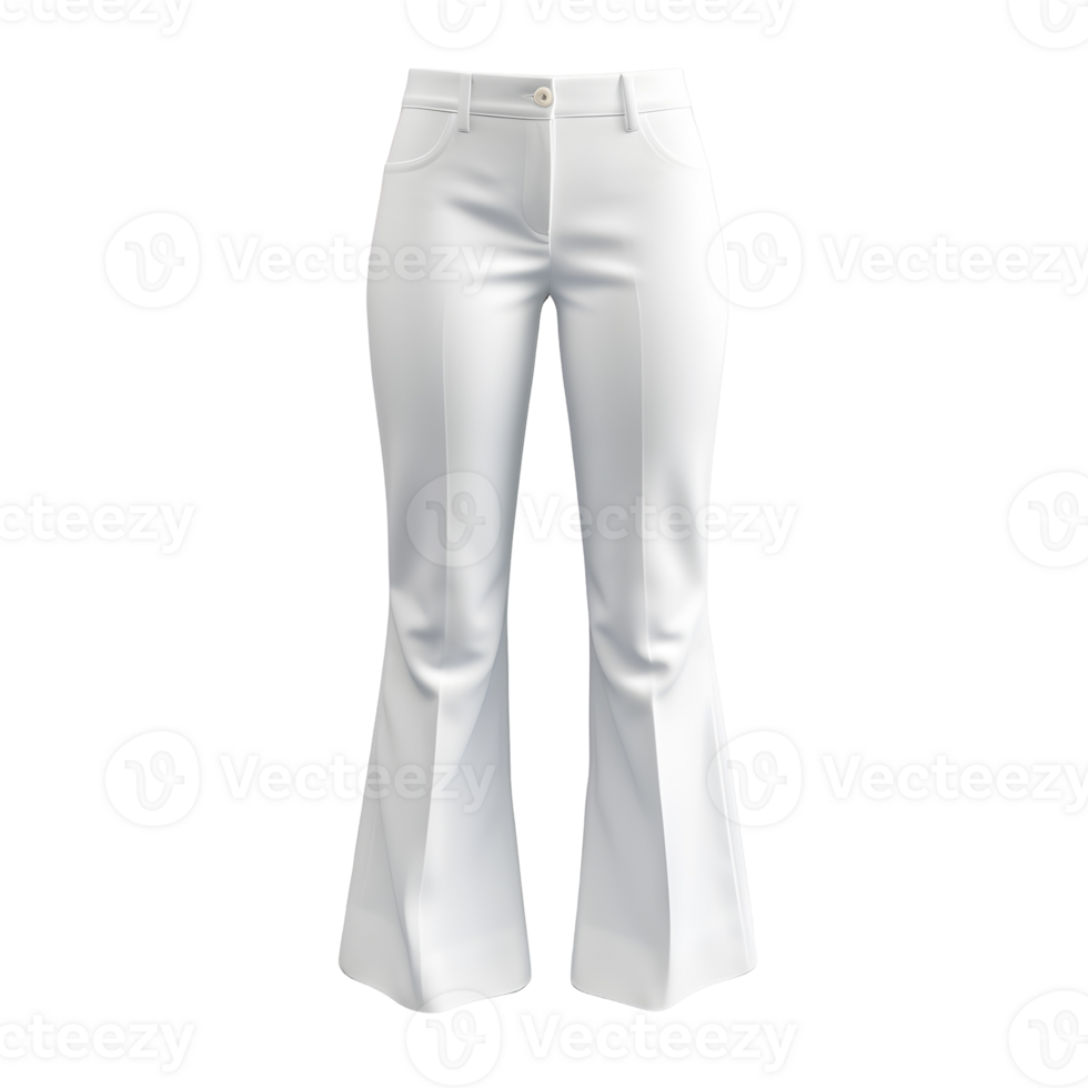 White Flared Pants Mockup With Transparent Background png