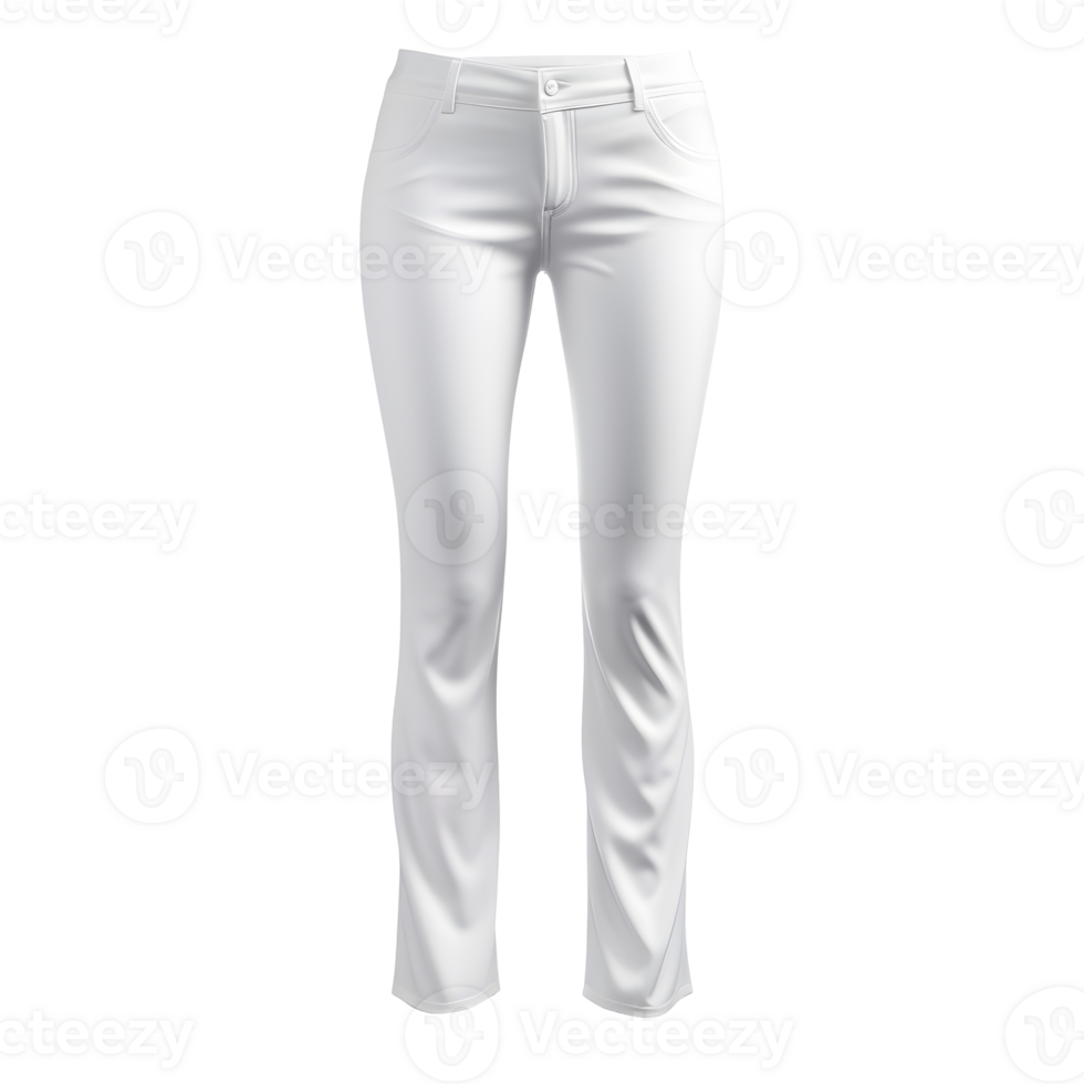 White Women's Skinny Jeans Mockup With Transparent Background png