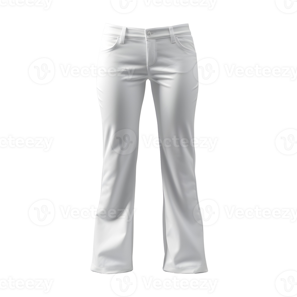 White Casual Pants Clothing Mockup With Transparent Background png