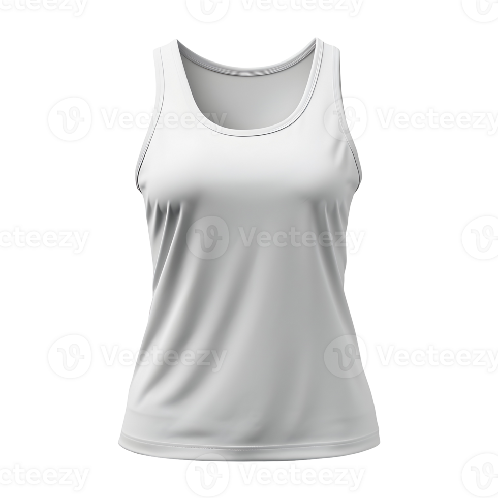 White Women's Tank Top Clothing Mockup With Transparent Background png