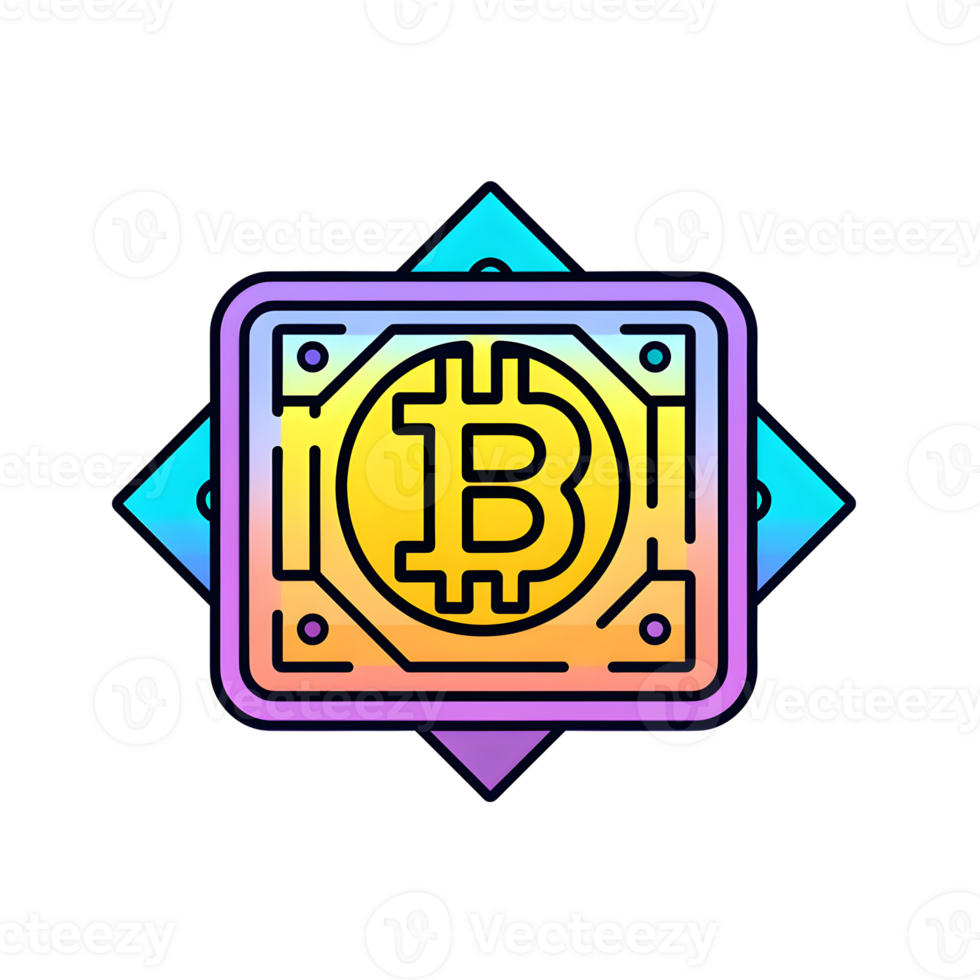 Bitcoin Abstract Geometric Icon With Transparent Background png