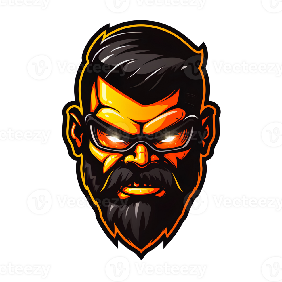 Angry Male Fighter Mascot Logo On Transparent Background png