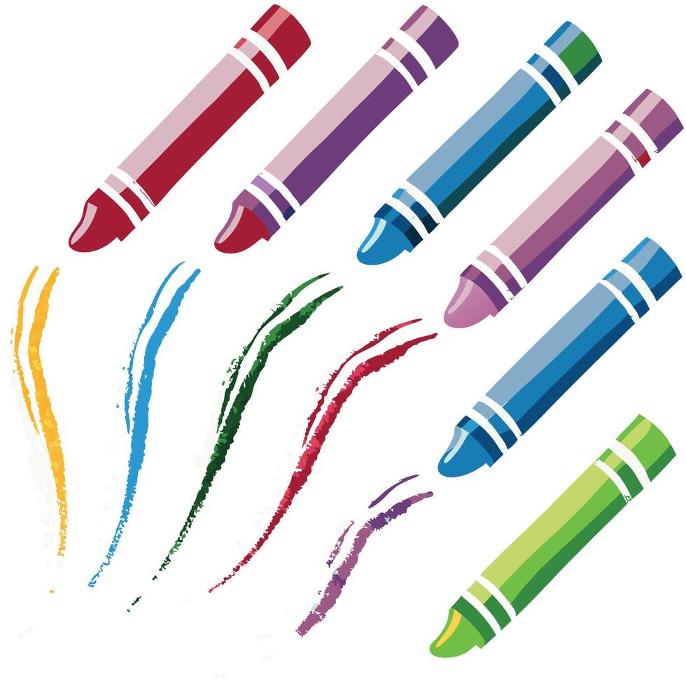Collection of Colorful School Supplies and Art Materials for Creative Learning vector