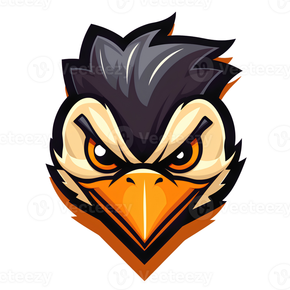 Evil Bird Mascot On Transparent Background png