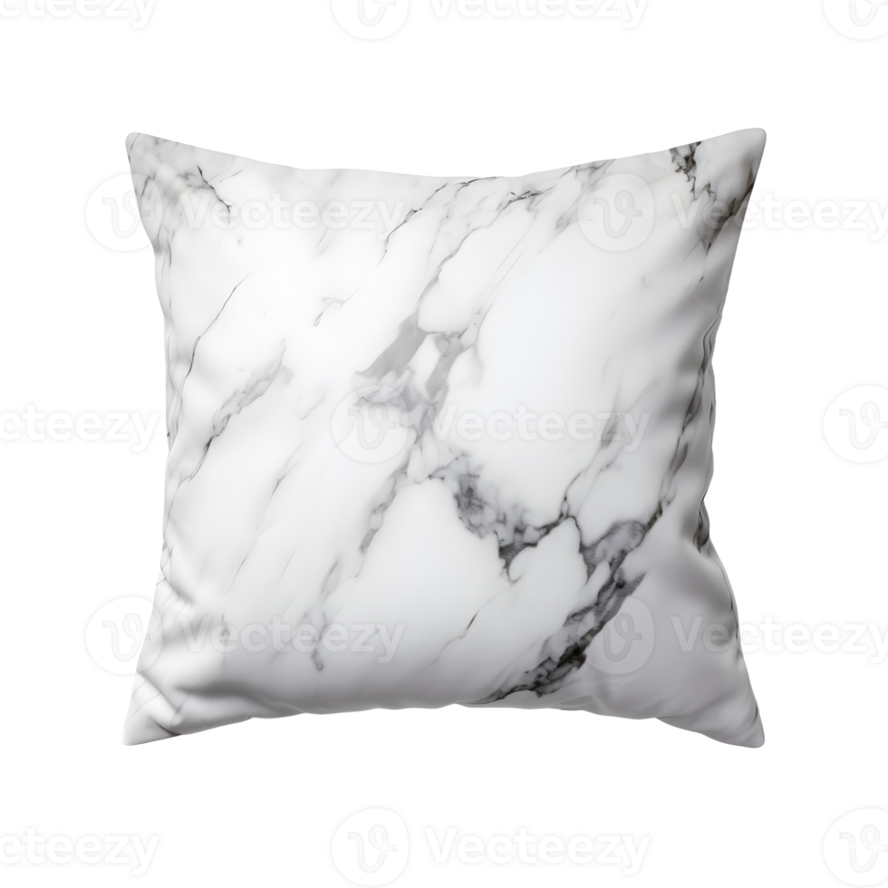 White Marble Throw Pillow On Transparent Background png