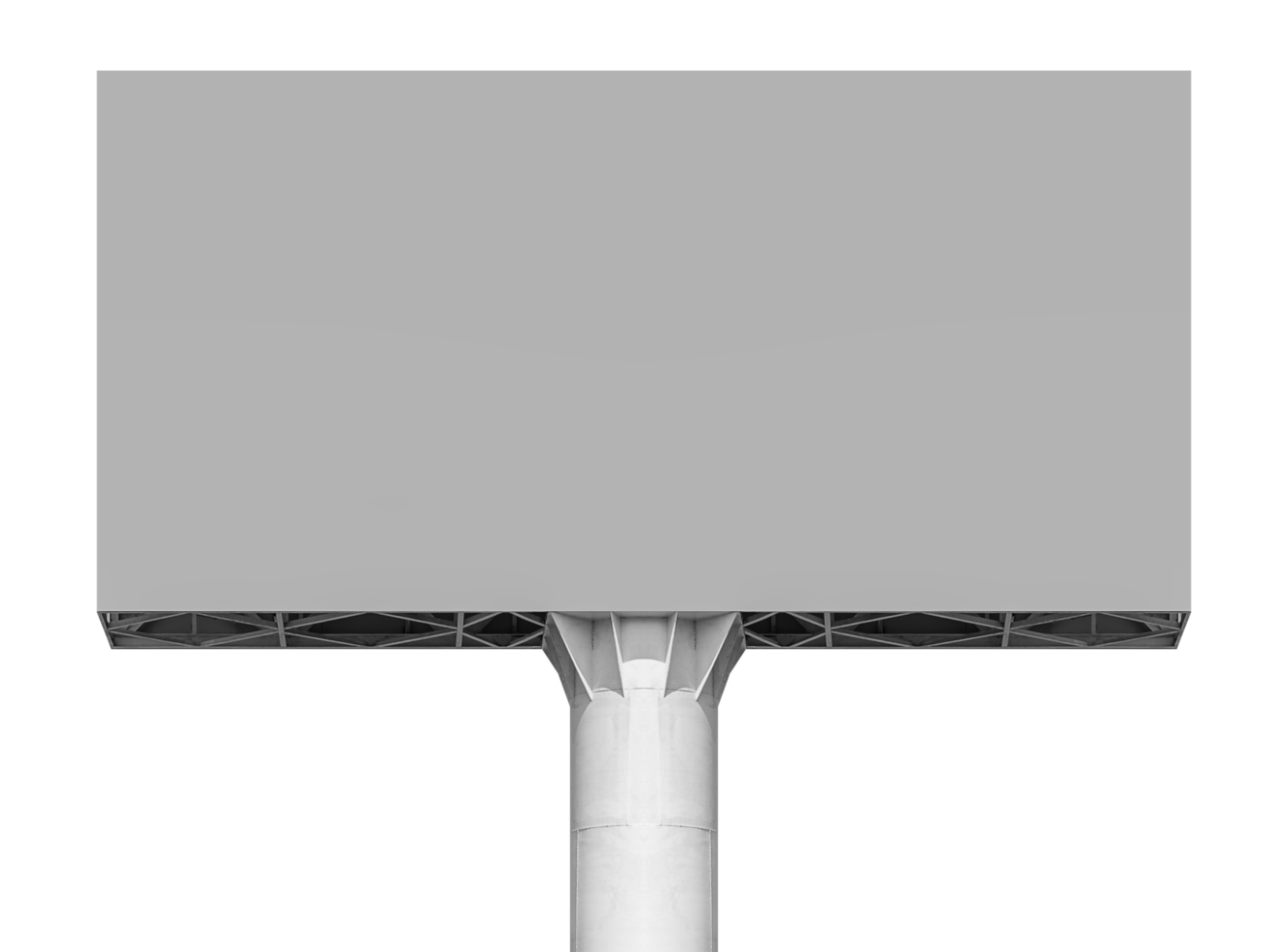 Outdoor pole billboard with gray empty screen png